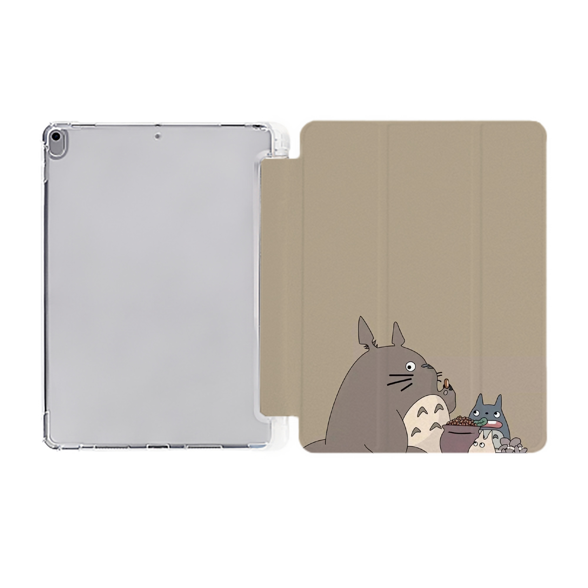 （画像用） となりのトトロ 草壁メイ 草壁サツキ My Neighbor Totoro Satsuki Kusakabe Mei Kusakabe IPad ケース ペン収納付き 三つ折りスタンド PUレザー×シリコン 対応機種9.5/10.5/10.9インチ